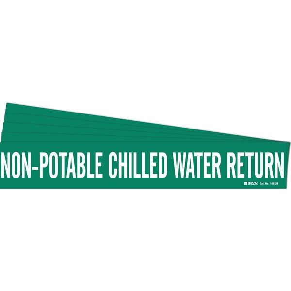 NON-POTABLE Chilled Wtr Ret Pipe Marker Style 1 WT on GN 1 per Card, 5 PK